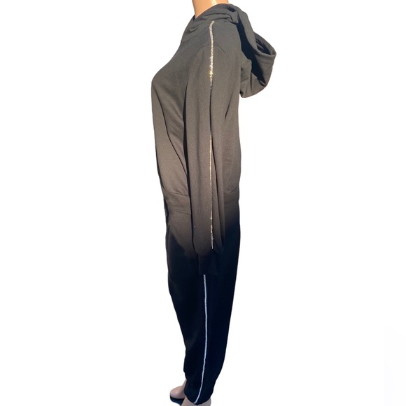 Culpos X Inc Black Rhinestone Side-stripe Joggers Size L - Picture 5 of 7